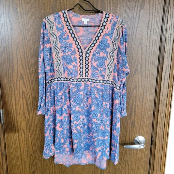 j jill embroidered dress Embroidered Dolman-Sleeve Dress